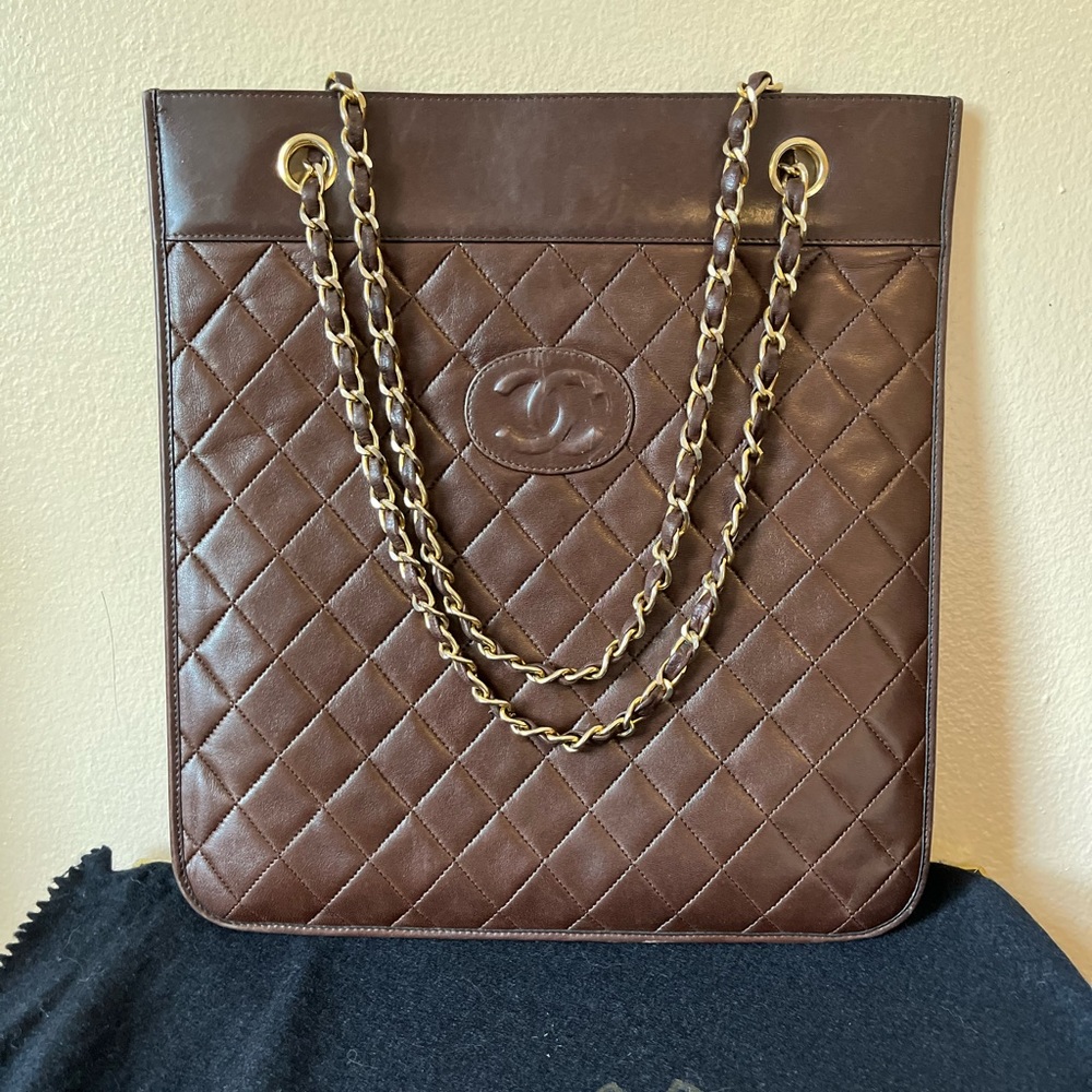 CHANEL Chain Tote Chocolate Brown 0 Series